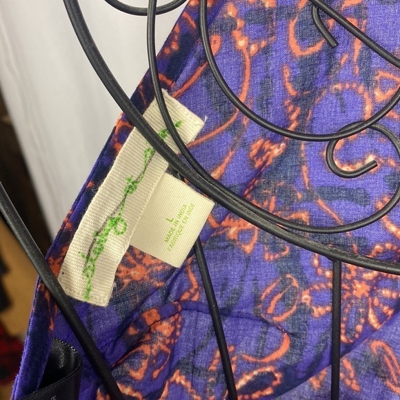 Anthropologie Staring at Stars Purple Floral Halter Wrap Crop Top - Size Large - Picture 5 of 6